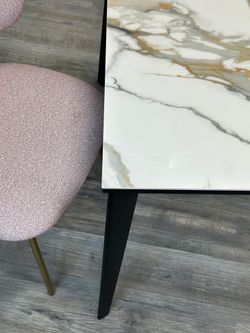 Стол KENNER KR1200 черный/керамика мрамор золотой глянец