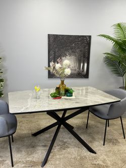 Стол KENNER BR1400 черный/керамика серая