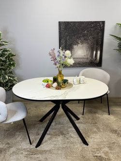 Стол KENNER DO1300 черный/керамика белая