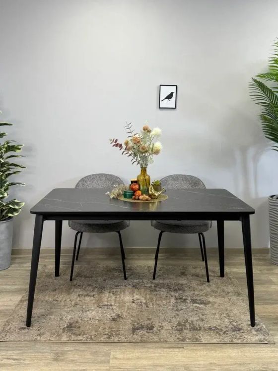 Стол KENNER KS1400 черный/керамика мрамор черный