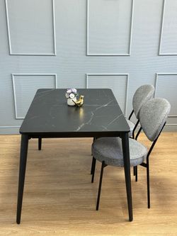 Стол KENNER KS1200 черный/керамика мрамор черный