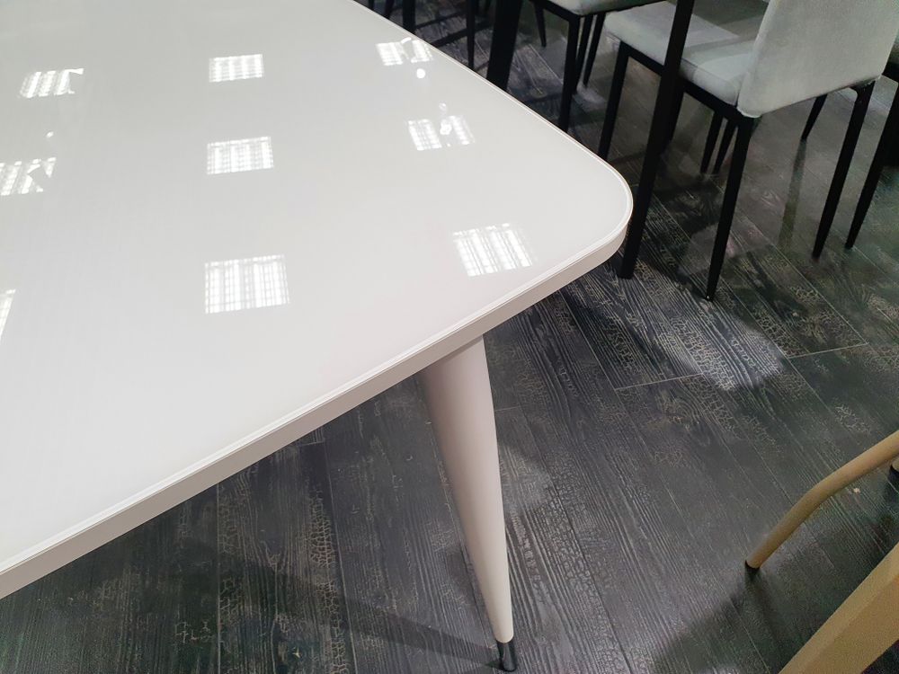 Стол KENNER K1250 белый/стекло белое сатин