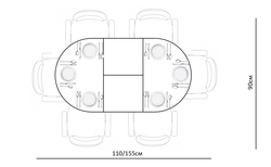 Стол KENNER DO1100 черный/дуб натуральный