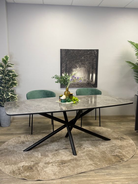 Стол KENNER DF2000 черный/керамика белая глянец