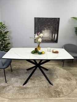 Стол KENNER BR1200 черный/керамика белая