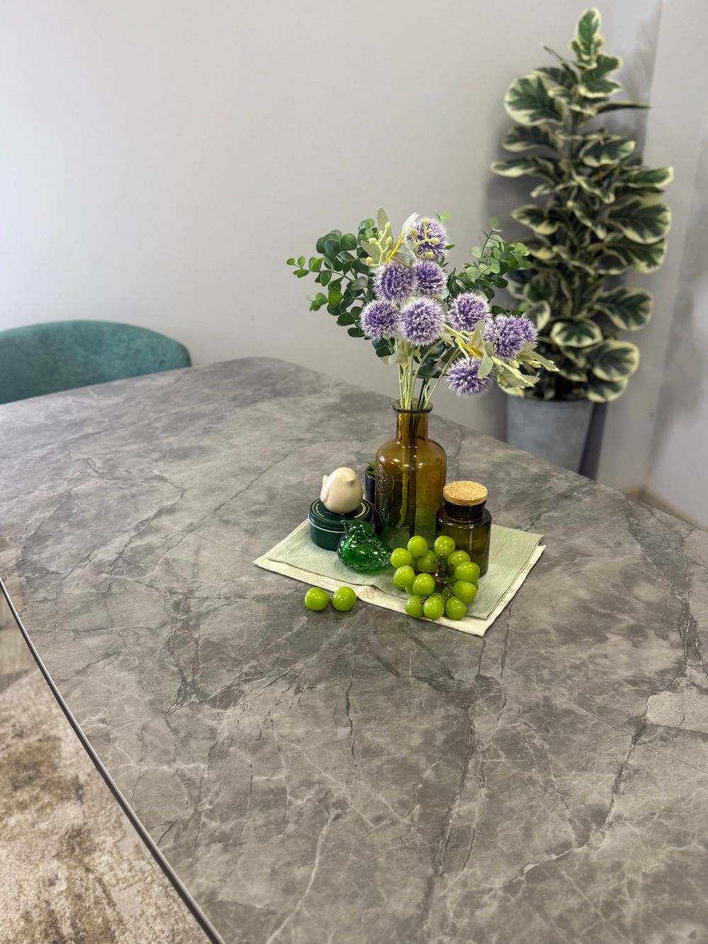 Стол KENNER DF2000 черный/керамика белая глянец