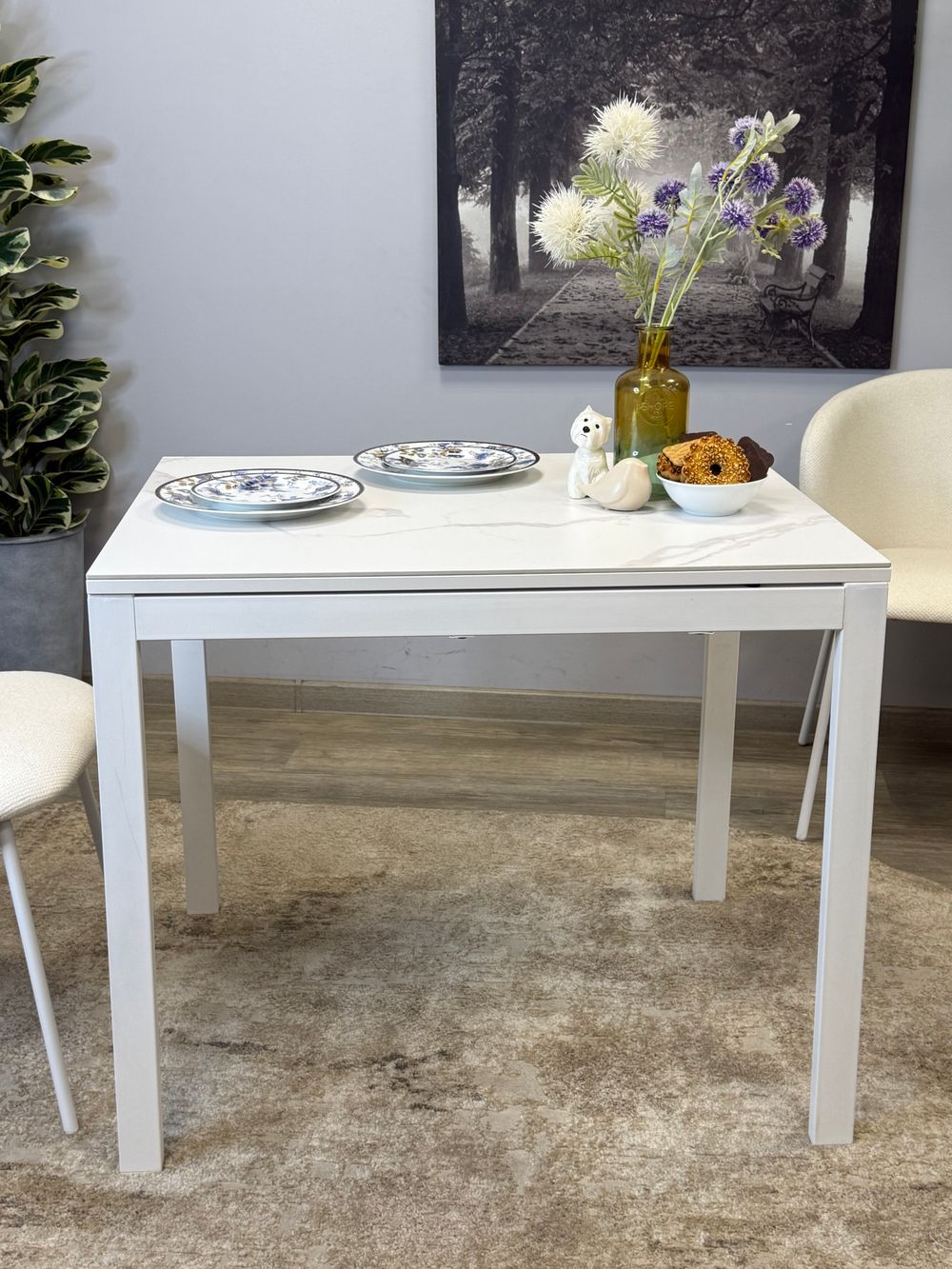 Стол KENNER LK1000 белый/керамика GLORIA WHITE