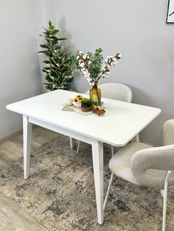 Стол KENNER 900 М белый/стекло белое сатин