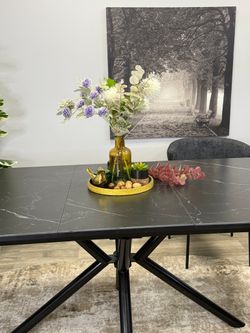 Стол KENNER DM1550 черный/керамика черная