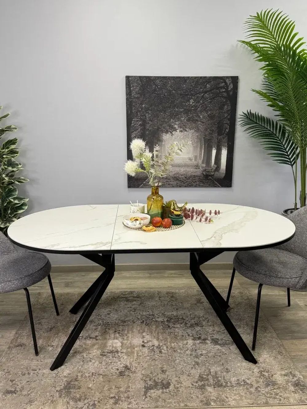 Стол KENNER DO1200 черный/керамика белая