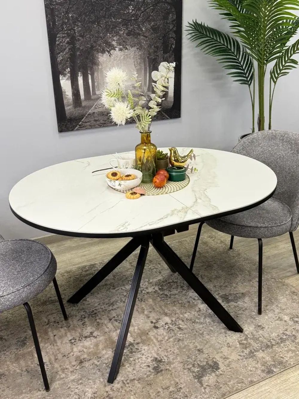 Стол KENNER DO1200 черный/керамика белая