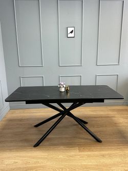 Стол KENNER DK1200 черный/керамика мрамор черный