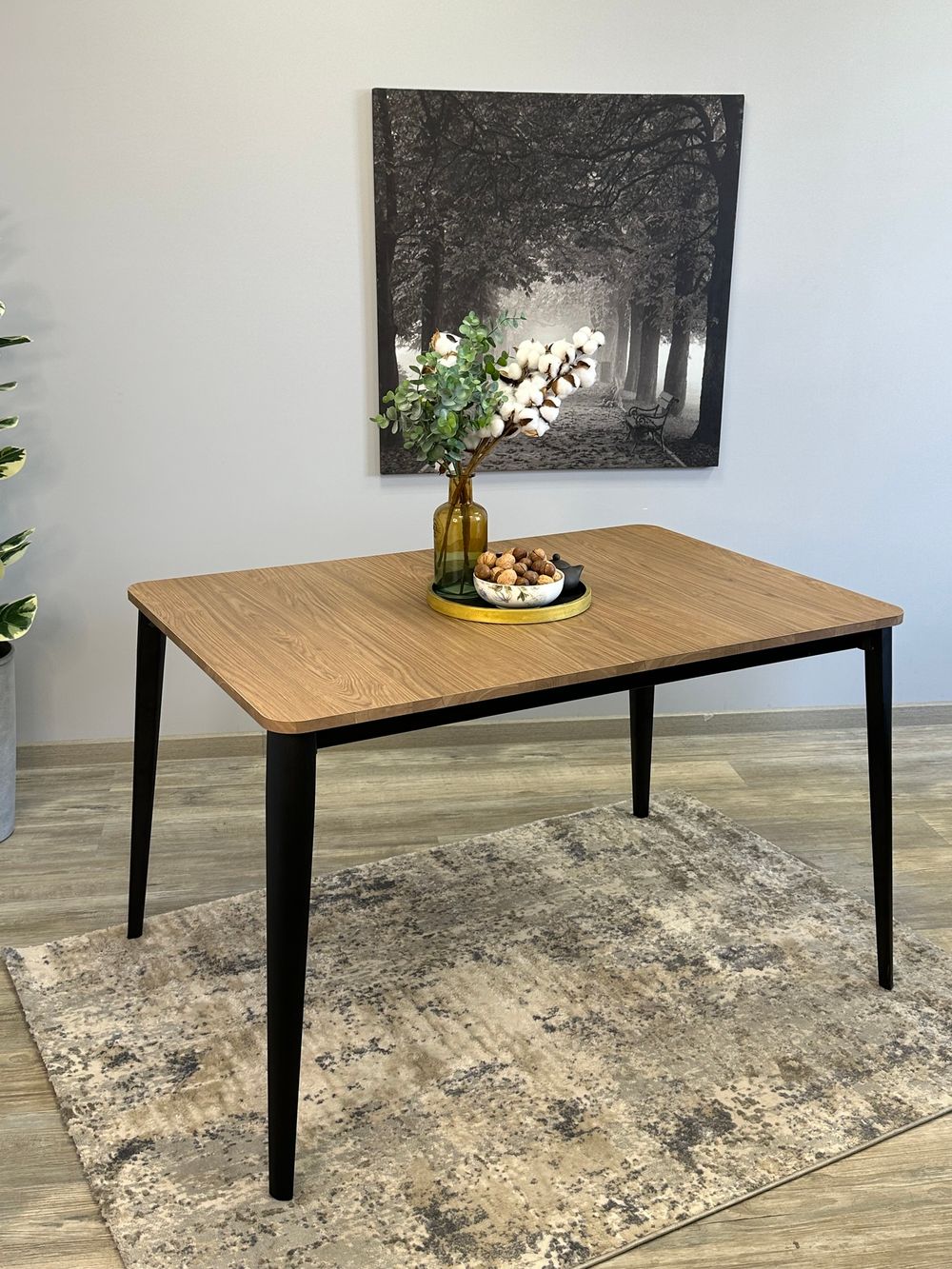 Стол KENNER KS1200 черный/дуб коричневый