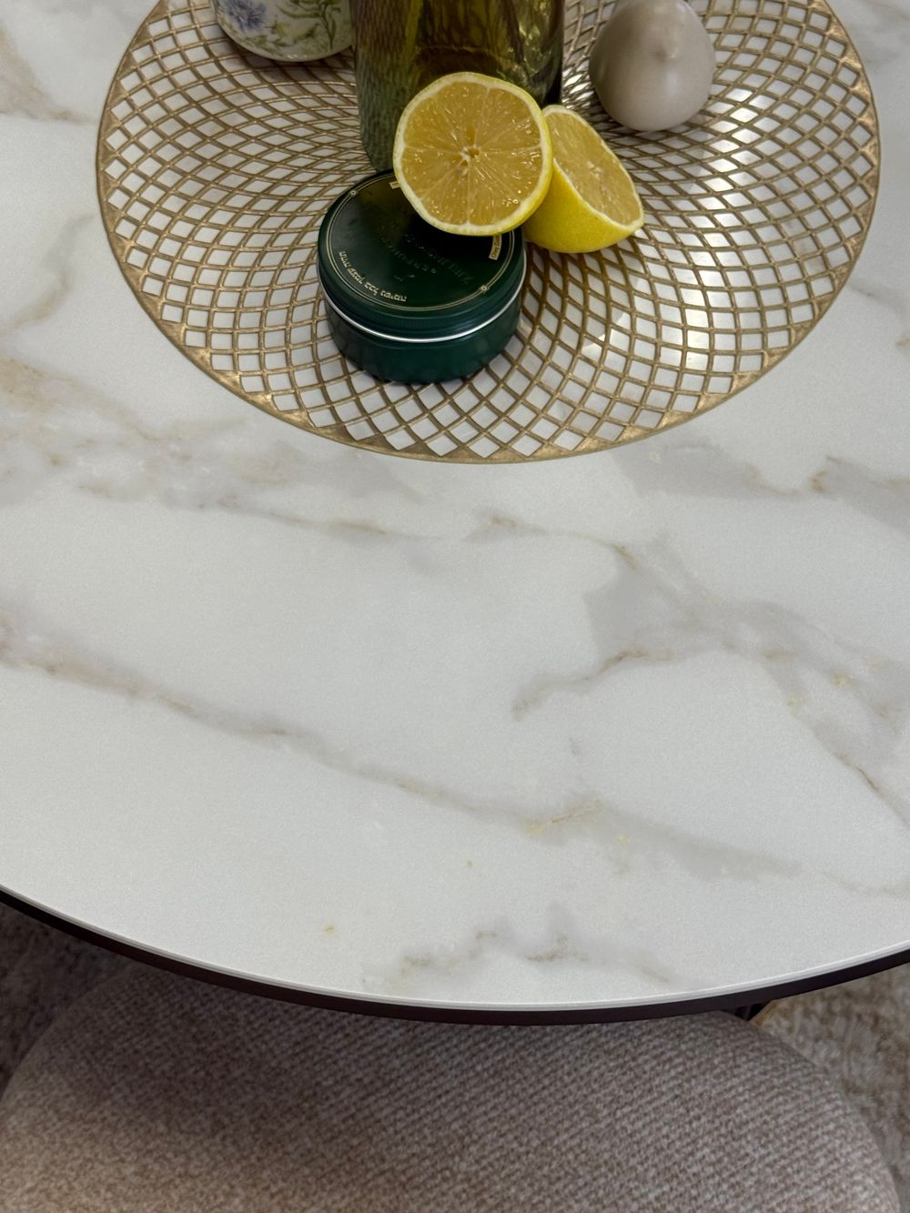 Стол Kenner LD900, черный/керамика мрамор белый глянец