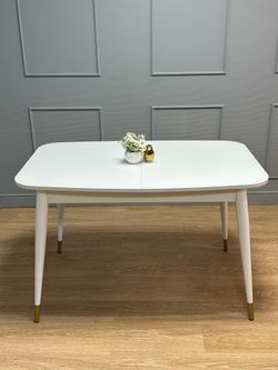 Стол KENNER K1200 белый/стекло белое сатин