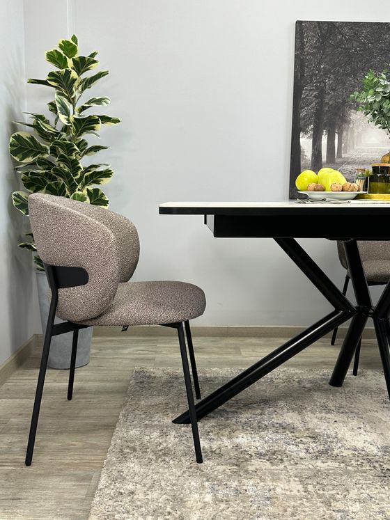 Стол KENNER DM1400 черный/керамика золотая