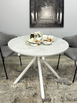 Стол KENNER AR1000 белый/мрамор светло-серый