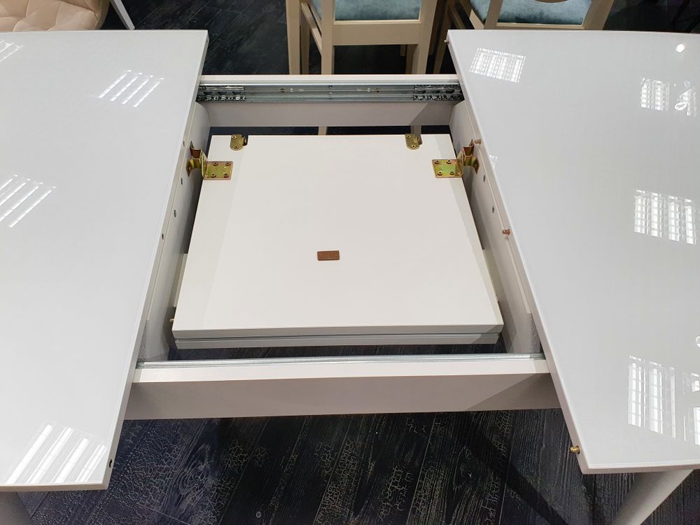 Стол KENNER K1250 белый/стекло белое сатин