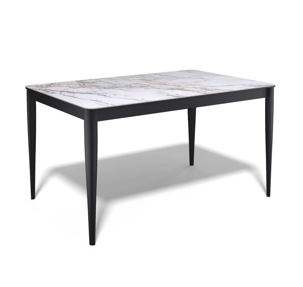 Стол KENNER KS1400 черный/керамика мрамор золотой