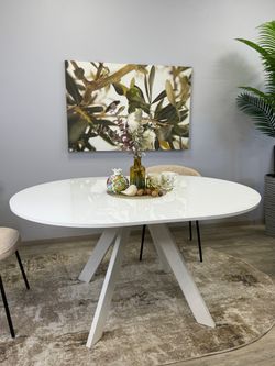 Стол KENNER RL1100 белый/стекло белое глянец