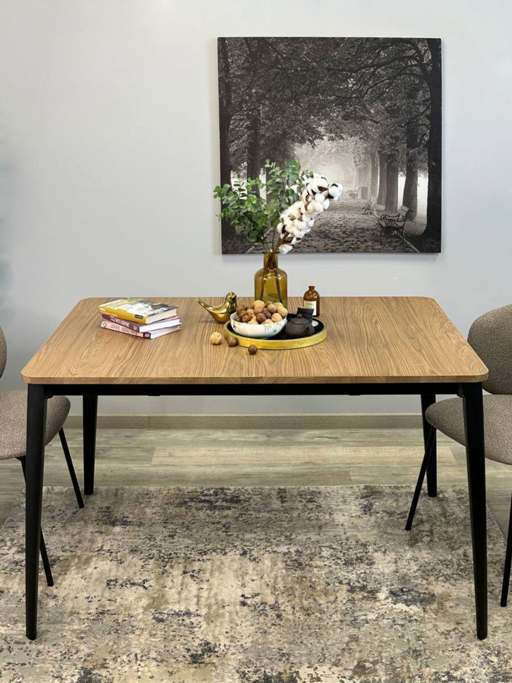 Стол KENNER KS1200 черный/дуб коричневый