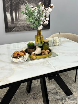 Стол DL1300 черный/керамика белая глянец