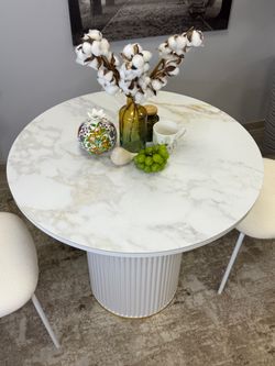 Стол Kenner LD900, белый/керамика мрамор белый глянец