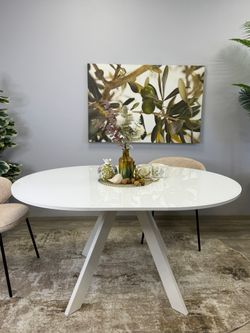 Стол KENNER RL1100 белый/стекло белое глянец