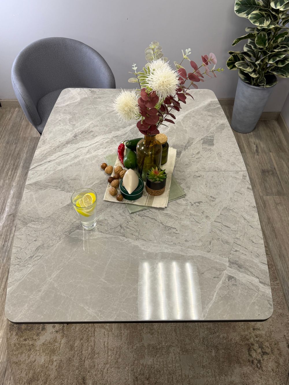 Стол Kenner BR1200, черный/керамика ITALIAN MIDDLE GRAY