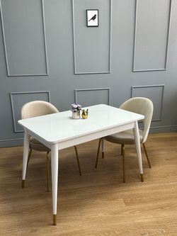 Стол KENNER 1100K белый/стекло белое глянец