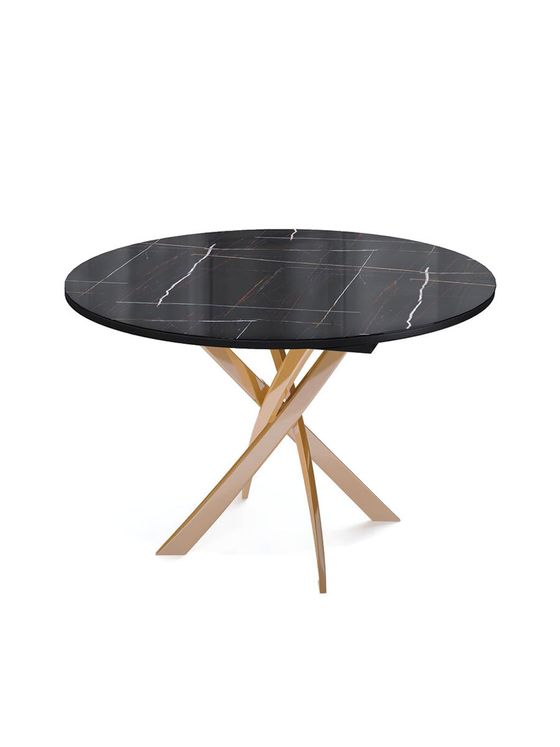 Стол KENNER R1100 золото/камень черный глянец