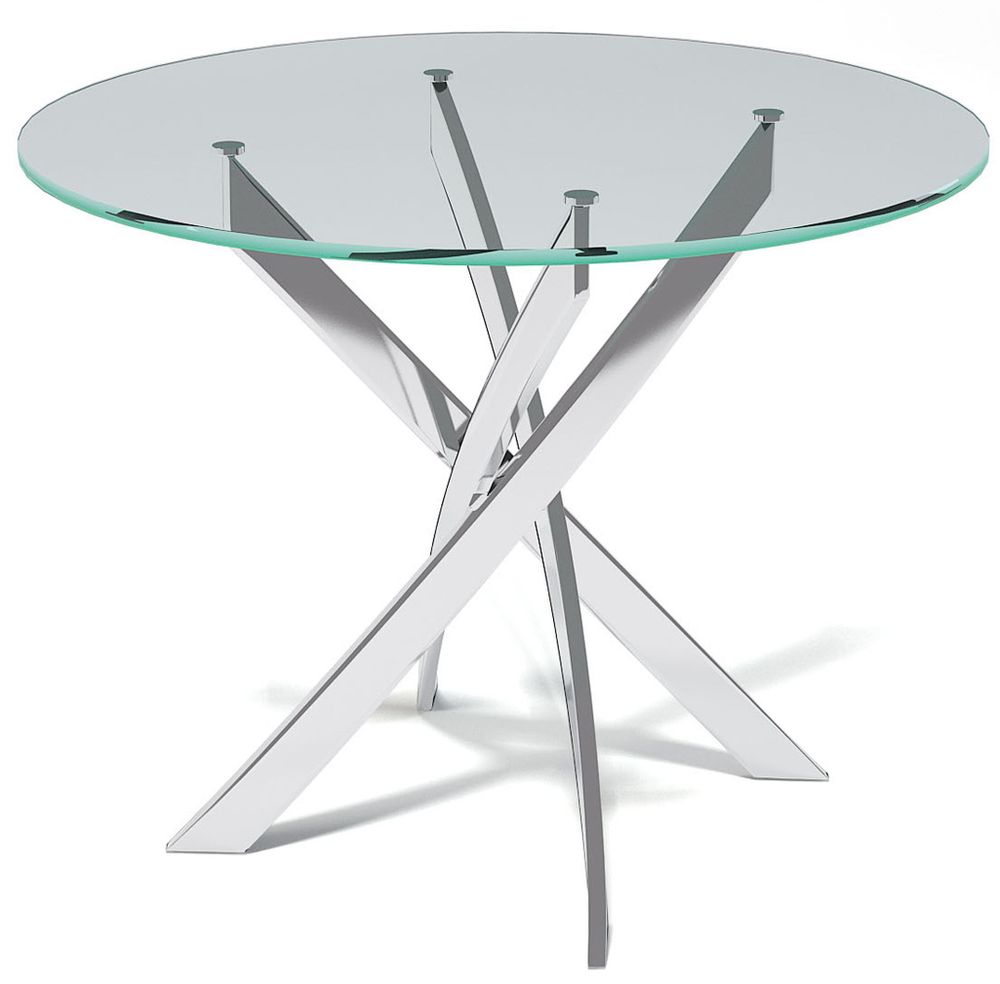 Стол KENNER R1000 хром/стекло прозрачное