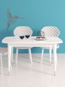 Стол KENNER K1250 белый/стекло белое глянец