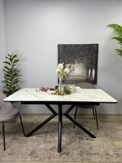 Стол KENNER DM1550 черный/керамика золотая