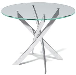 Стол KENNER R1000 хром/стекло прозрачное
