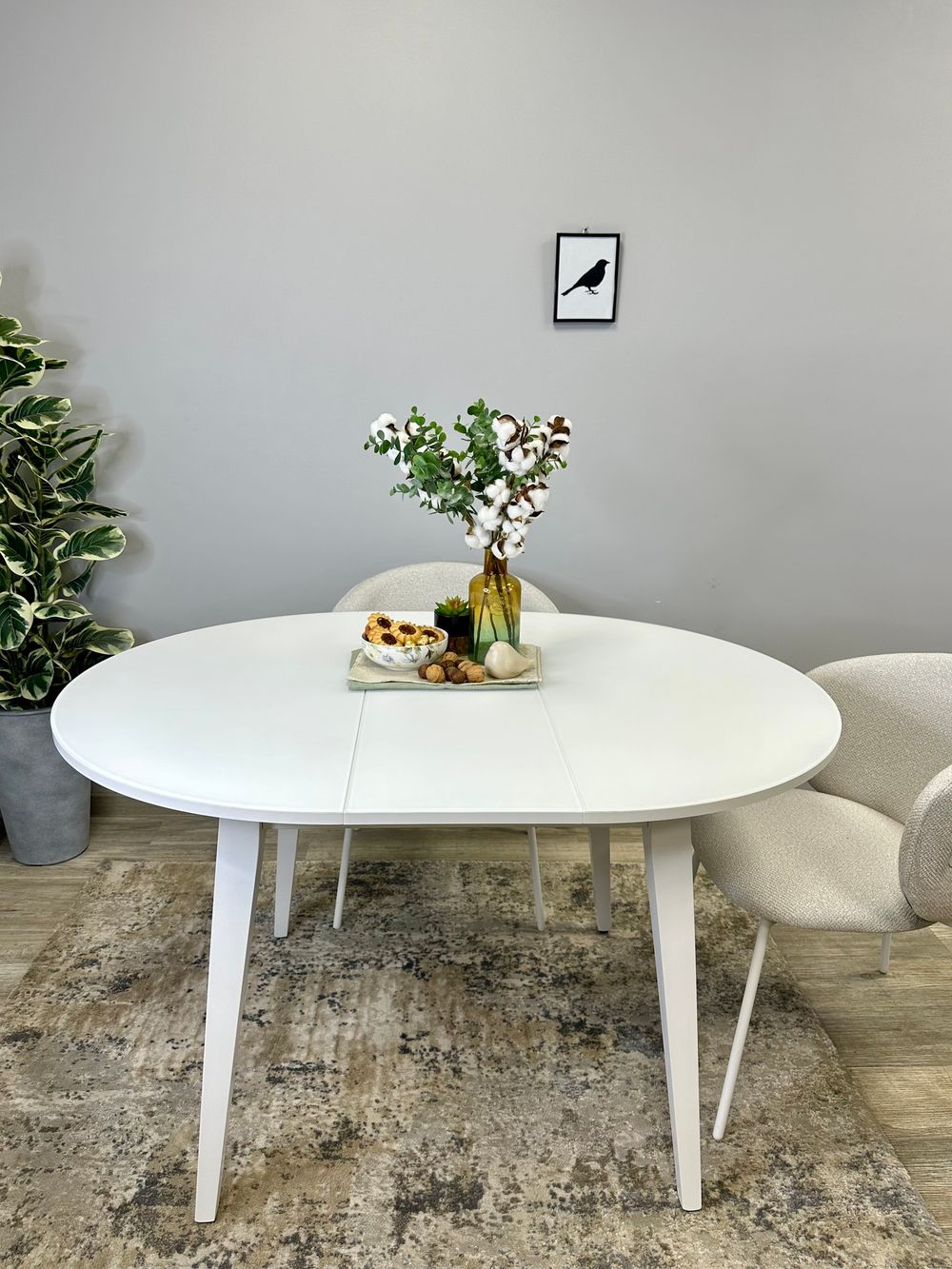 Стол KENNER 1000 М белый/стекло белое сатин