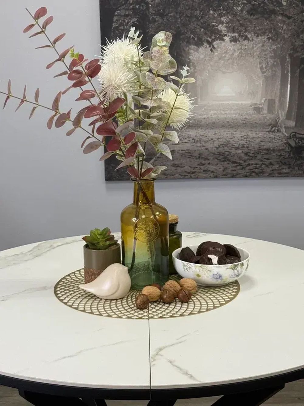 Стол KENNER R900 черный/керамика белая