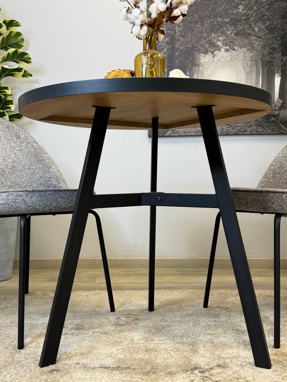 Стол KENNER ER750 черный/дуб крафт золотой