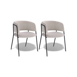 Комплект стульев 2шт KENNER 303SD черный/микробукле бежевый