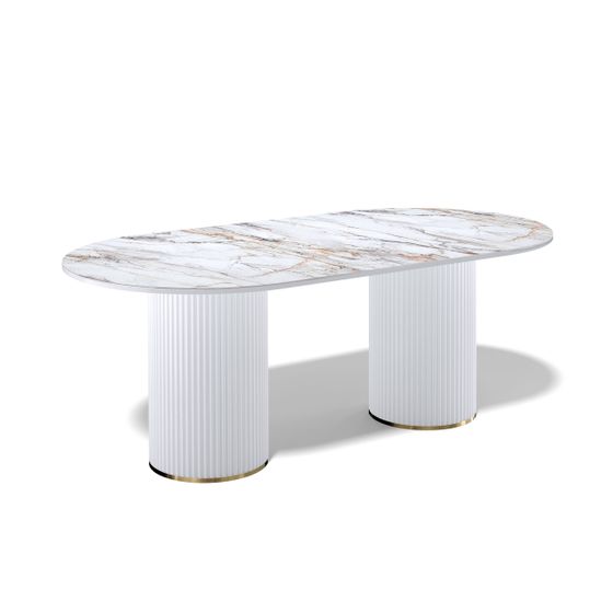 Стол KENNER LDs2000 белый/керамика GILT WHITE