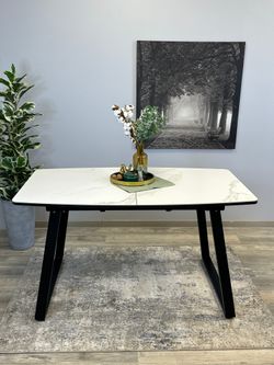 Стол KENNER AZ1400 черный/керамика белая