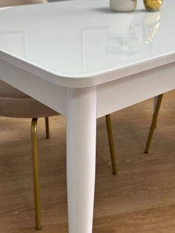 Стол KENNER K1100 белый/стекло белое