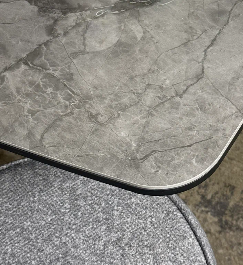 Стол KENNER DF1550 черный/керамика серая глянец