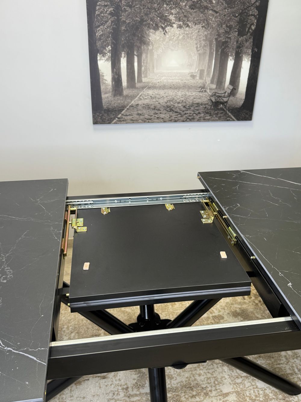 Стол KENNER DM1550 черный/керамика черная