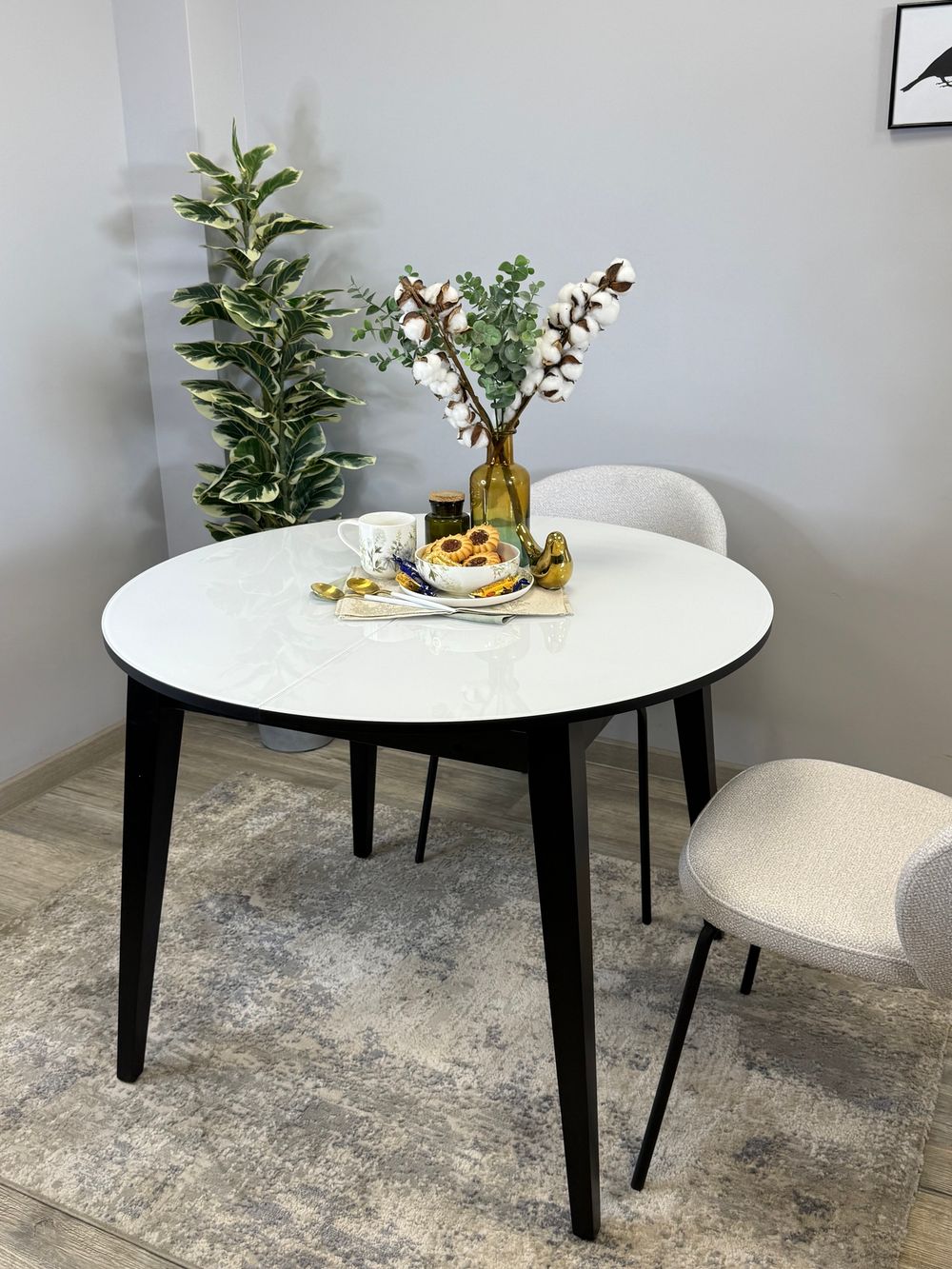 Стол KENNER 1000 М венге/стекло белое глянец