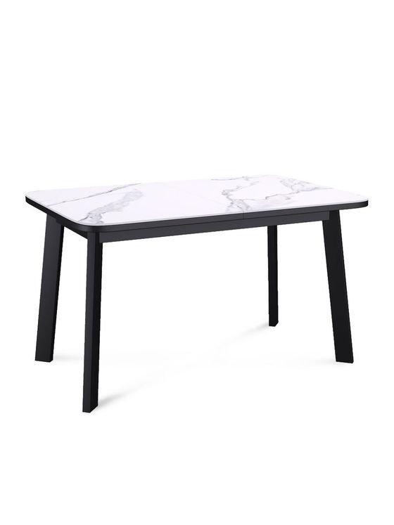 Стол KENNER AA1200 черный/керамика мрамор белый