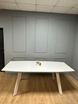 Стол KENNER SL1600 белый/стекло белое сатин