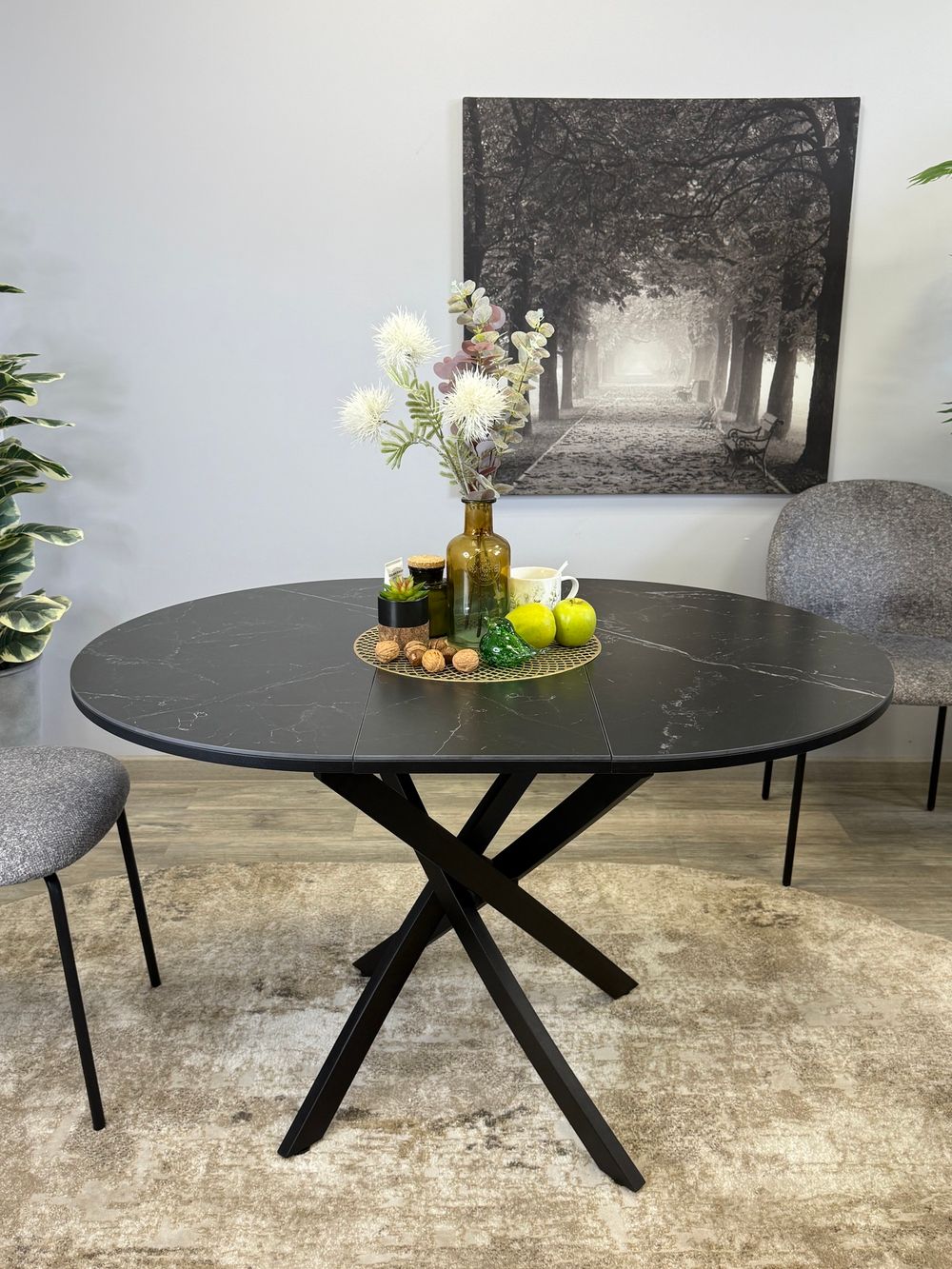 Стол KENNER R900 черный/керамика черная