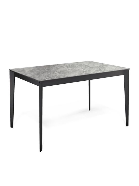 Стол KENNER KR1200 черный/керамика мрамор серый глянец