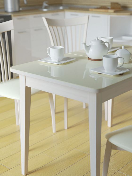 Стол KENNER 1100 М белый/стекло белое глянец